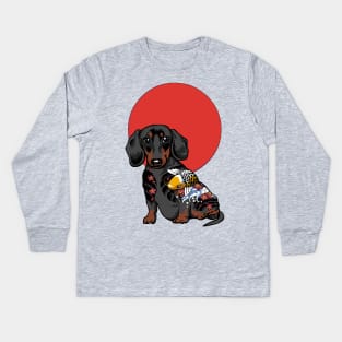 Yakuza Dachshund Kids Long Sleeve T-Shirt